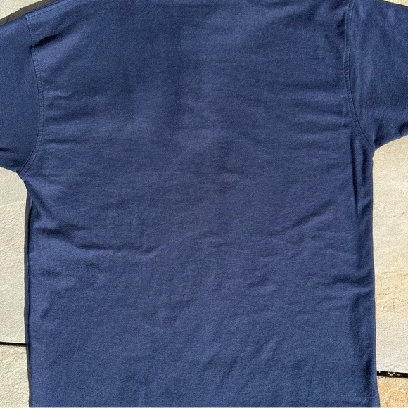 Y2K Aruba Jacquard Collar Shark Emroidered Navy Polo - Picture 6 of 7